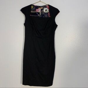 Ted Baker London Black Cap Sleeve Wool Blend Dress